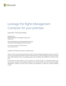 Leverage the Rights Management Connector for your premises