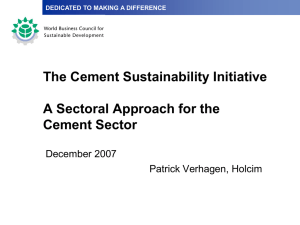 A Sectoral Approach for the Cement Sector