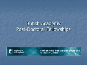 British Academy Post-Doctoral Fellowships