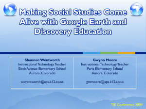 Making Social Studies Come Alive with Google Earth