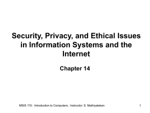 Security, Privacy, and Ethical Issues in Information Systems and the