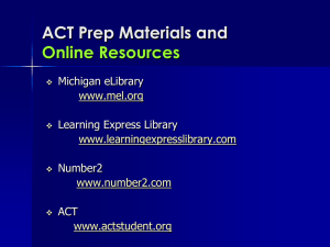 ACT Prep Online Resources - High School Academic Plan Home