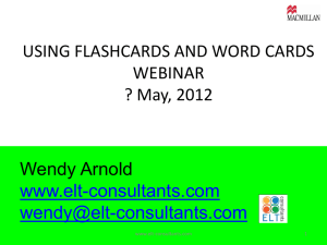 Webinar – Using flashcards 15 May 12