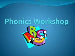 Phonics Workshop - Worlingham CEVC Primary School