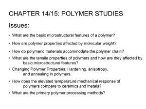CHAPTER 14/15: POLYMER STRUCTURES