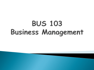 Business Management BUS 103