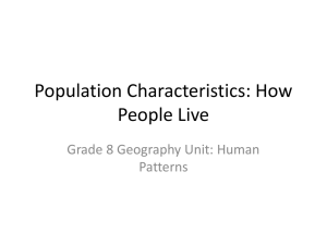 Population Characteristics: How People Live