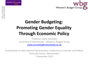 Gender Budgeting: Promoting gender equality in times