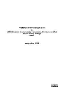 Victorian Purchasing Guide for UET12 Electricity Supply Industry