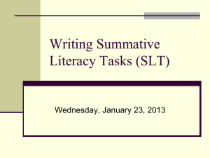 Summative Literacy Task PowerPoint