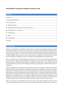 Investment Clubs and financial services legislation