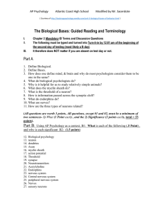 The Biological Bases Guided Q's and Terminology