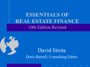 ESSENTIALS OF REAL ESTATE FINANCE 10th Edition