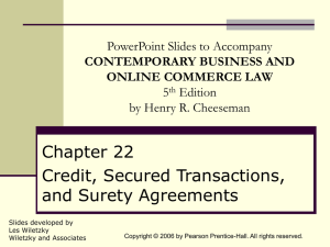 Chapter 022 - Credit, Secured Transactions & Surety Agreements