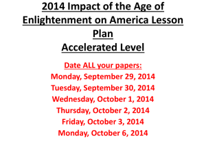 2014 Impact of the Age of Enlightenment on America Lesson Plan