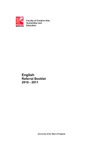 Essay Guidance - University of the West of England