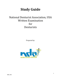 About the Study Guide - National Denturist Association