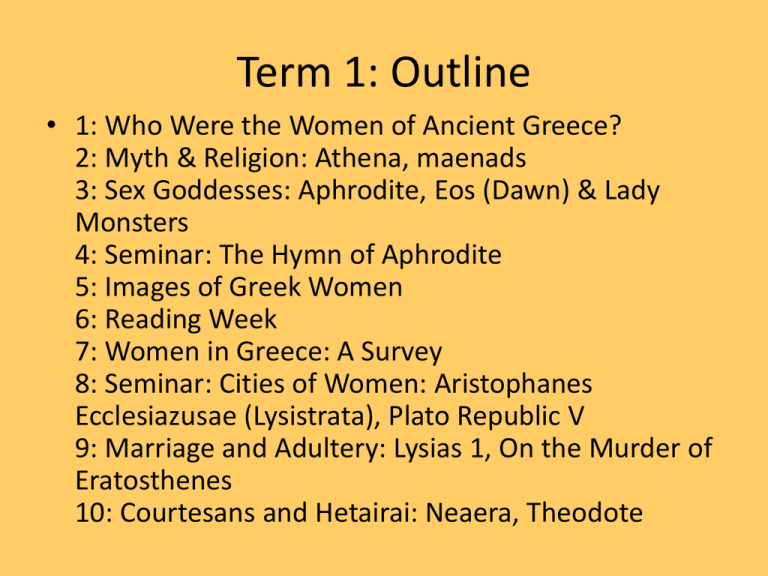 Sex And Gender In Ancient Greece