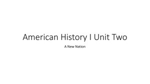 American History I Unit Two