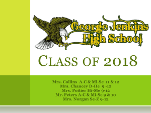 Class of 2018 Sophomore Presentation