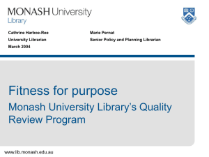 Monash University Library's Quality Review Program