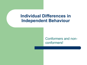 indiv differences and ind behaviour