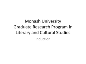 Monash University Graduate Research Program in Literary and