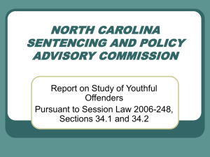 Report on Study of Youthful Offenders Pursuant to Session Law