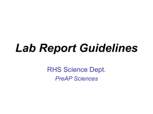 Lab Report Guidelines