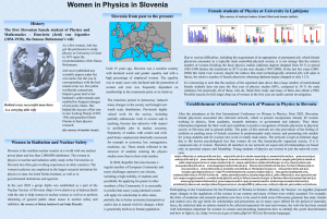 Women in Physics in Slovenia Female students of Physics at
