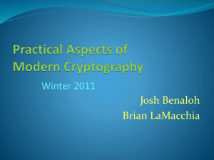 Practical Aspects of Modern Cryptography