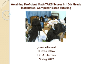 Attaining Proficient Math TAKS Scores in 10th Grade Instruction