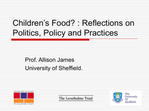 Children's Food: an index of generational relations