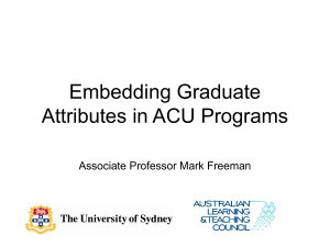 Embedding Graduate Attributes in ACU Programs