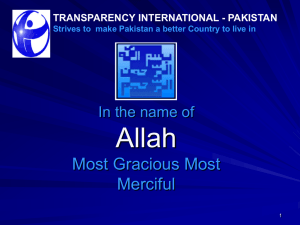 Presentation on Public Procurement Rules 2004, at CDGK. Karachi