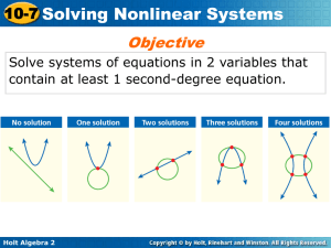 Solving Systems