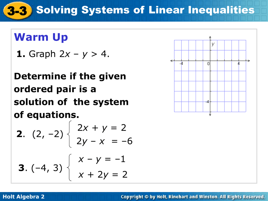 Graph the system of inequalities. Pertaining To Solving Systems Of Inequalities Worksheet