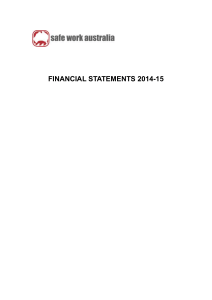 Safe Work Australia Financial Statements 2014-15
