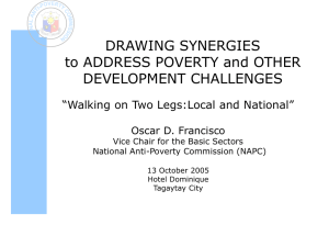 DRAWINGS SYNERGIES to ADDRESS POVERTY and OTHER
