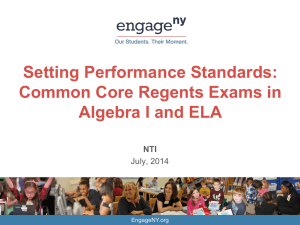Setting Performance Standards: Common Core