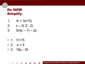 Solving Systems Using Substitution 1