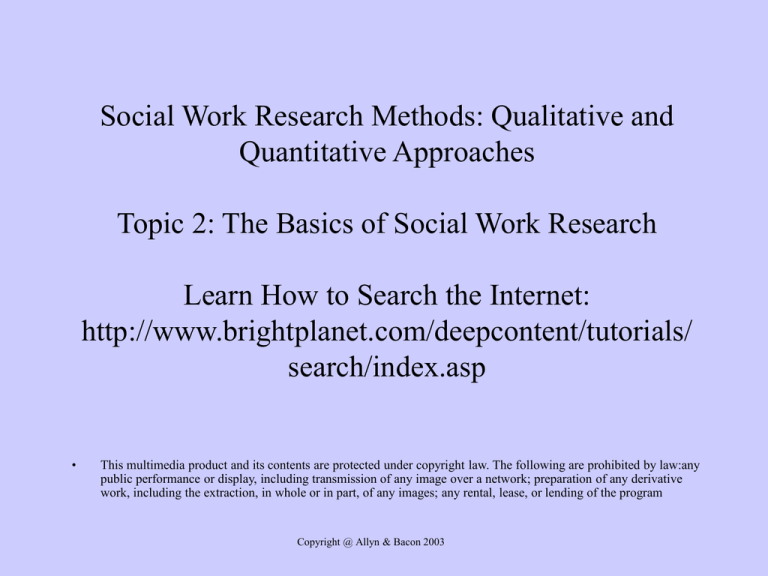 The Basics Of Social Work Research