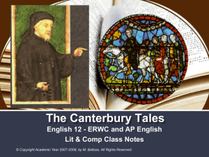 The Canetrbury Tales NOTES