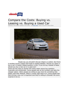 Leasing vs. Buying Used: It cost $15876 more to lease a new car