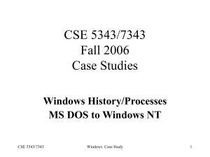 CSE 5343/7343 Fall 2002 Case Studies