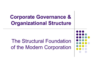 Corporate Governance & Organizational Structure