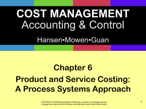 Product and Service Costing
