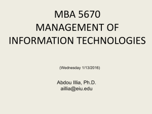 Introduction to management of Information Technologies