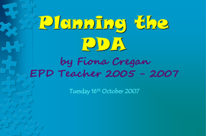 A Guide to Planning your PDA