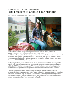 The Freedom to choose your pronoun